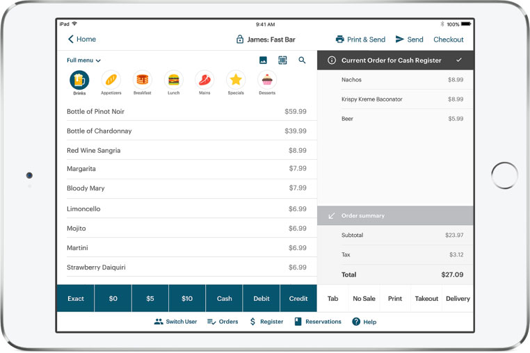 iPad Screenshot of Orders section in TouchBistro
